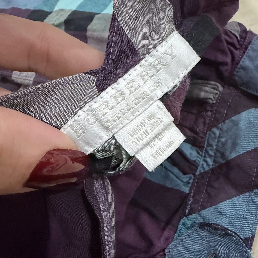 Women's Burberry Purple Plaid Romper‎ Jumpsuit  Baby Size 12 Months Elegant - Picture 6 of 7